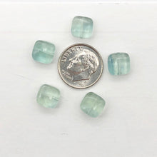 Load image into Gallery viewer, 5 Natural Blue / Green Fluorite Square Beads 10483