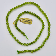 Load image into Gallery viewer, Peridot Faceted 15" Round Bead Strand | 7x4mm | Green | 93 Beads |