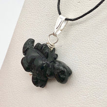 Load image into Gallery viewer, Obsidian Dinosaur Pendant Stegosaurus and Sterling Silver Pendant 509258OBS | 21x11x8mm (Stegosaurus), 7.0mm (Bail Opening), 7/8" (Long) | Black - PremiumBead Alternate Image 2