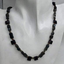 Load image into Gallery viewer, Garnet Grey Moonstone Designer Sterling Silver Adjustable 14 to 30 inch Necklace - PremiumBead Primary Image 1