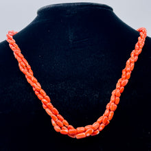 Load image into Gallery viewer, Coral Oval Graduated Bead Necklace | 20" Long | 3x6 to 5x8mm | Red | Necklace |