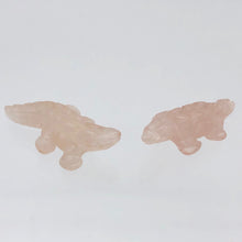 Load image into Gallery viewer, Rosie Gators 2 Carved Rose Quartz Alligators Beads | 28x14x7mm | Pink - PremiumBead Primary Image 1