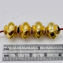 Load image into Gallery viewer, Gold Plated Copper w/Braid 1.5g Roundel Beads | 12x9.5mm | Copper | 4 Beads |