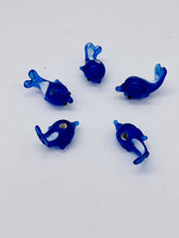 Load image into Gallery viewer, 5 Hand Made Glass Lampwork Blue Dolphin Beads 9497