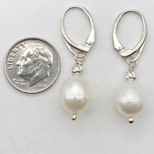 Load image into Gallery viewer, Pearl Dangle Sterling Silver Earrings | 1.38" Long | Satiny White |