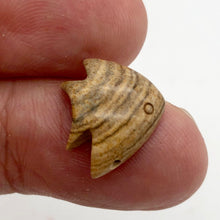 Load image into Gallery viewer, Swim 2 Carved Picture Jasper Fish Beads | 14x17x5mm | Warm brown and grey - PremiumBead Alternate Image 4