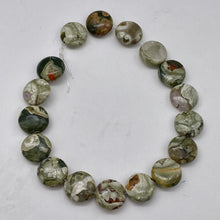 Load image into Gallery viewer, Raintree Rhyolite Jasper 11mm Coin Bead 8 inchStrand 9538HS