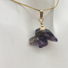 Load image into Gallery viewer, Amethyst Eagle Pendant Necklace | Semi Precious Stone Jewelry | 14k Pendant - PremiumBead Alternate Image 10