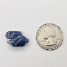 Load image into Gallery viewer, Hoppity 2 Hand Carved Sodalite Bunny Rabbit Beads | 21.5x12x9mm | Blue w/White - PremiumBead Alternate Image 3