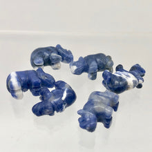 Load image into Gallery viewer, Adorable Sodalite Carved Blue Rhino Figurine Worry Stone | 20x13x8mm | Blue White - PremiumBead Alternate Image 11
