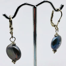 Load image into Gallery viewer, Platinum Freshwater Coin Pearl and Sterling Earrings 309447A