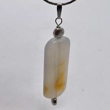 Load image into Gallery viewer, Orange White Sardonyx Pendant with Sterling Silver Accent Bead | 2 1/2" Long |