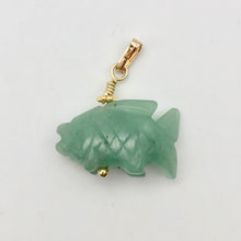 Load image into Gallery viewer, Swimmin'! Aventurine Fish Koi 14kgf Gold Pendant - PremiumBead Alternate Image 2