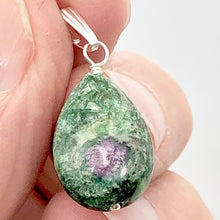 Load image into Gallery viewer, Rare Ruby Fuchsite Teardrop Shaped Sterling Silver Pendant | 1" Long