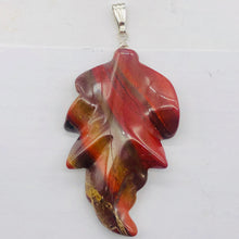 Load image into Gallery viewer, Carved Brecciated Jasper Leaf Sterling Silver Pendant | 2 3/4" Long| 1 pendant |