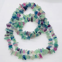 Load image into Gallery viewer, Wild Multi Color Fluorite Nugget Bead 36 inch Necklace | 7x5x2mm to 4x4x3mm |