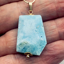 Load image into Gallery viewer, Hemimorphite 14K Gold Filled Carved Pendant | 1 1/2" Long | Blue | 1 Pendant |