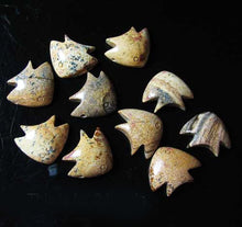 Load image into Gallery viewer, Swim 2 Carved Picture Jasper Fish Beads | 14x17x5mm | Warm brown and grey - PremiumBead Alternate Image 9