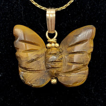 Load image into Gallery viewer, Tiger Eye Butterfly Pendant Necklace|Semi Precious Stone Jewelry |14k gf Pendant - PremiumBead Alternate Image 2