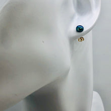 Load image into Gallery viewer, South Sea Pearl 14K Solid Gold Post Earrings | 6mm | Gray/Blue | 1 Pair |