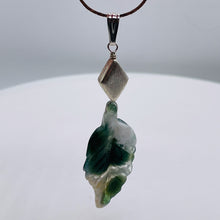 Load image into Gallery viewer, Jasper Sterling Silver Leaf Pendant | 2 3/4" Long | Green/White | 1 Pendant |