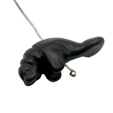 Load image into Gallery viewer, Hand Carved Hematite Manatee Figurine | 27x11x12mm | Gray/Black