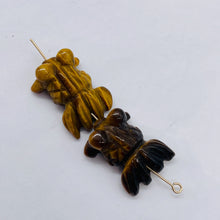 Load image into Gallery viewer, Wondrous 2 Carved Tiger Eye Gold Fish Beads