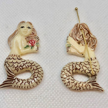 Load image into Gallery viewer, Carved inchBrunette inch Mermaid W/ Rose Centerpiece Bead 10801 - PremiumBead Primary Image 1