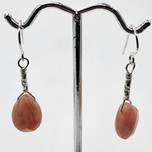 Load image into Gallery viewer, Botswana Sterling Silver Faceted Briolette Earrings | 1 1/2" Long | Peach |