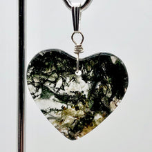 Load image into Gallery viewer, Limbcast Agate Agate Valentine Heart Silver Pendant | 30x26x2mm | Moss Green | - PremiumBead Alternate Image 4