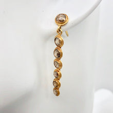 Load image into Gallery viewer, Solid 18K Natural, Untreated 14 Mine-Cut Or Rose Cut Diamond Earrings 6523 - PremiumBead Primary Image 1
