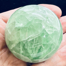 Load image into Gallery viewer, Fluorite Scry Sphere Round | 2 1/4" | Green/Clear | 1 Crystal Sphere |