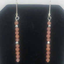 Load image into Gallery viewer, Stiletto Gem Quality Rhodochrosite Drop Silver Lever Back Earrings - PremiumBead Alternate Image 5