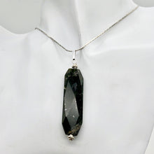 Load image into Gallery viewer, Green Isles Jade Faceted Art Cut Sterling Silver Pendant | 2 1/2 Inch Long |