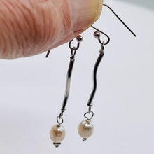 Load image into Gallery viewer, Stunning Faceted White Pearls Sterling Silver Earrings | 2" Long |
