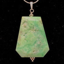 Load image into Gallery viewer, Chrysoprase Flat Nugget Sterling Silver Drop Pendant | 2 1/4" Long | Green |
