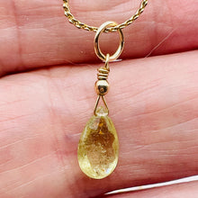 Load image into Gallery viewer, Sapphire Briolette 14K Gold Filled Pendant | 3/4" Long | Pale Green | 1 Pendant|