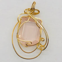 Load image into Gallery viewer, Rose Quartz Gemmy 14K Gold Filled Wire Wrap Pendant | 1 3/4" Long | Pink | 1 |