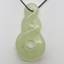 Load image into Gallery viewer, Carved Translucent Serpentine Infinity Pendant with Black Cord 10821V - PremiumBead Alternate Image 2