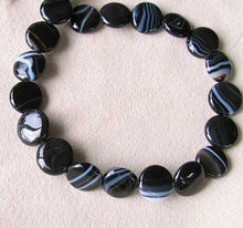 Load image into Gallery viewer, Black &amp; White Sardonyx 14mm Coin Bead 8&quot; Strand 10482HS - PremiumBead Primary Image 1
