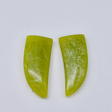 Load image into Gallery viewer, 2 Serpentine Jade 28x13x4.5mm Claw Beads 8948A