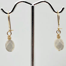 Load image into Gallery viewer, Faceted Tahitian MoP Shell 14K Gold Filled Earrings with Gold Bead |1 Inch Drop|
