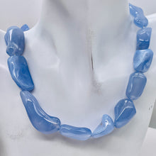 Load image into Gallery viewer, Chalcedony Designer Cut 550ct Pendant Bead Strand| 42x16x11 - 25x11x9mm|Blue|14|