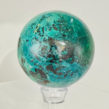 Load image into Gallery viewer, Chrysocolla Cuprite Scry Crystal Round Sphere | 65mm | Blue/Copper | 1 Sphere |
