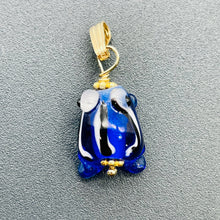 Load image into Gallery viewer, Lampwork Frog 14K Gold Filled Frog | 1" Long | Navy Blue | 1 Pendant |