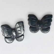 Load image into Gallery viewer, Iron Butterfly Carved Hematite Worry-Stone Figurine | 21x18x5mm | Silver Black - PremiumBead Alternate Image 8