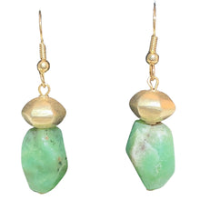 Load image into Gallery viewer, Chrysoprase and 22K Vermeil Earrings #300025