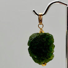 Load image into Gallery viewer, Other Worldly Green Moldavite Meteor 14KGF Pendant | 1 1/4" Long | 19x17x15mm |