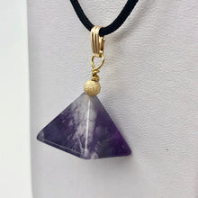 Load image into Gallery viewer, Amethyst Pyramid Pendant Necklace | Semi Precious Stone Jewelry | 14k Pendant - PremiumBead Alternate Image 6