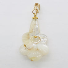 Load image into Gallery viewer, Mother of Pearl Lily 14K Gold Filled Pendant| 1 1/4" Long | White | 1 Pendant |